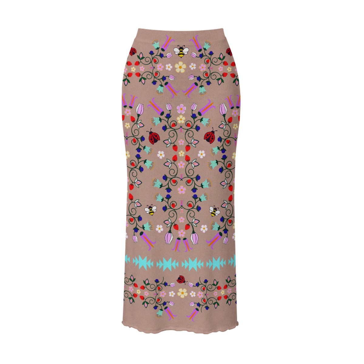 ᓇᓈᑐᐦᑳᐧᐸᑲᐧᓃᐤ it has many-coloured flowers Mesh Skirt Set