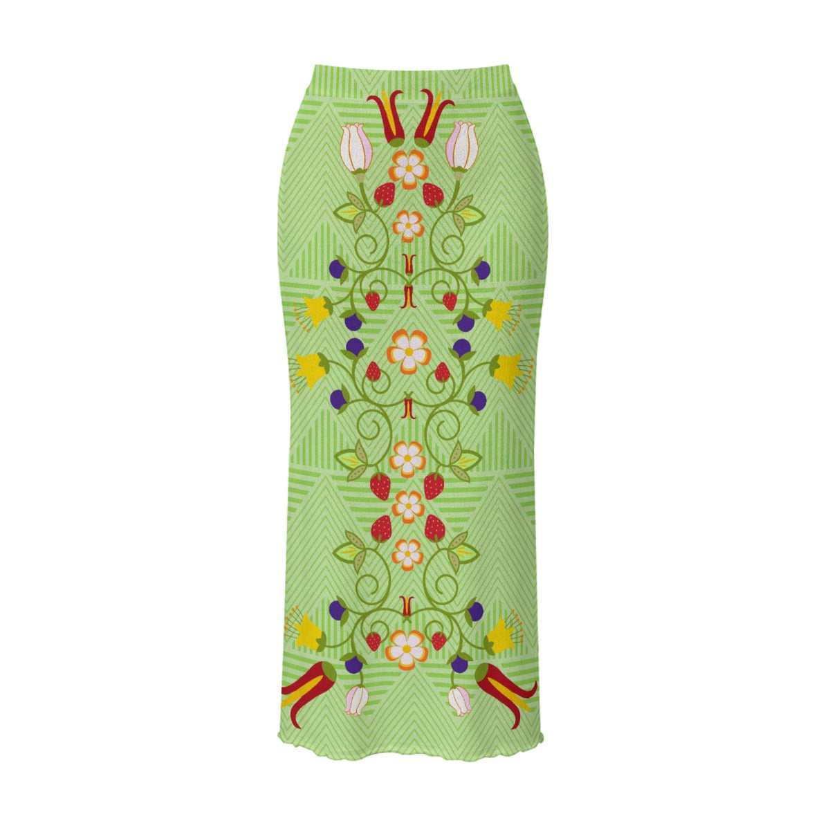 Paintbrush Floral Mesh Skirt Set