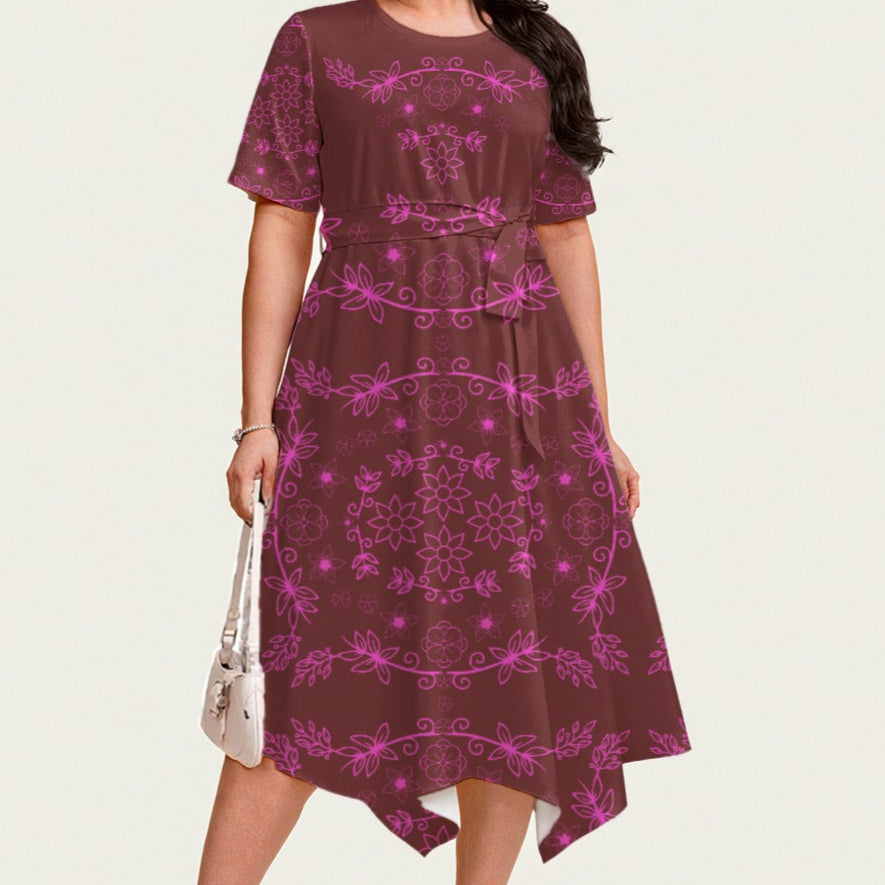 Minimalistic Belted Midi Dress