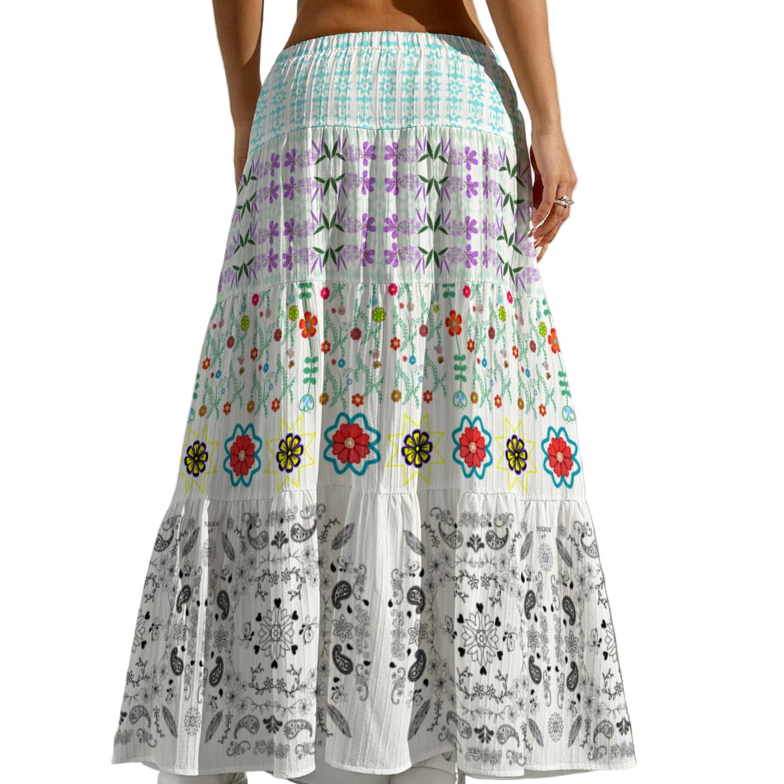 Handkerchief Pleated Long Skirt