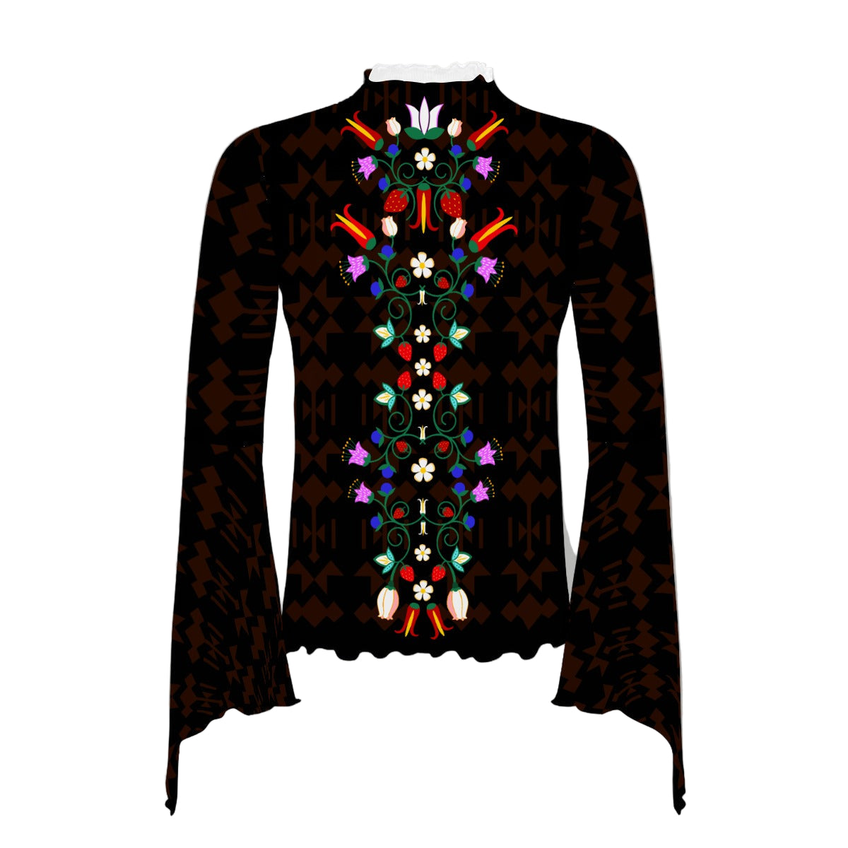 Floral Mesh Bell Sleeve