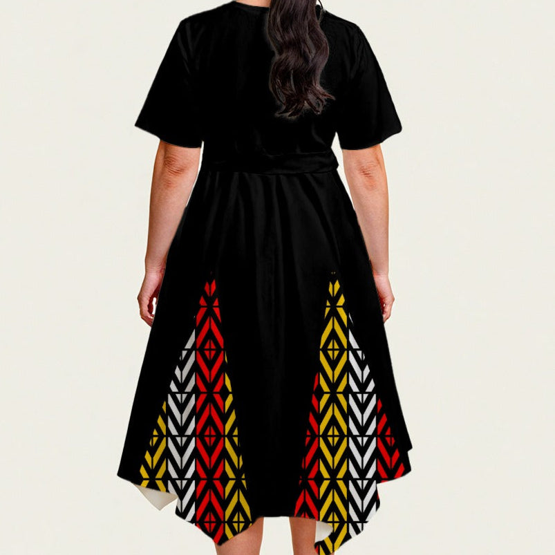 Medicine Wheel Belted Midi Dress