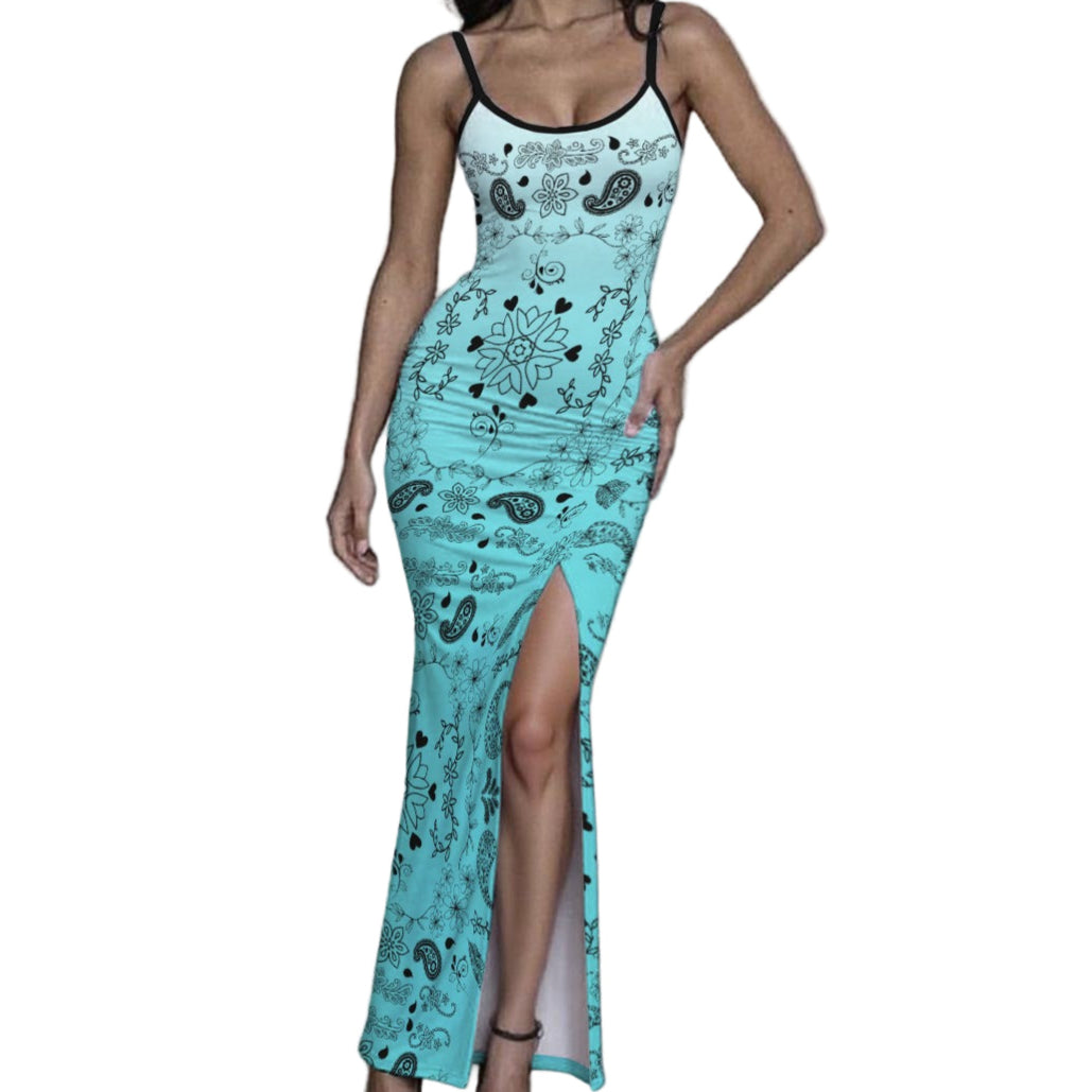 Bandana Long Slit Dress