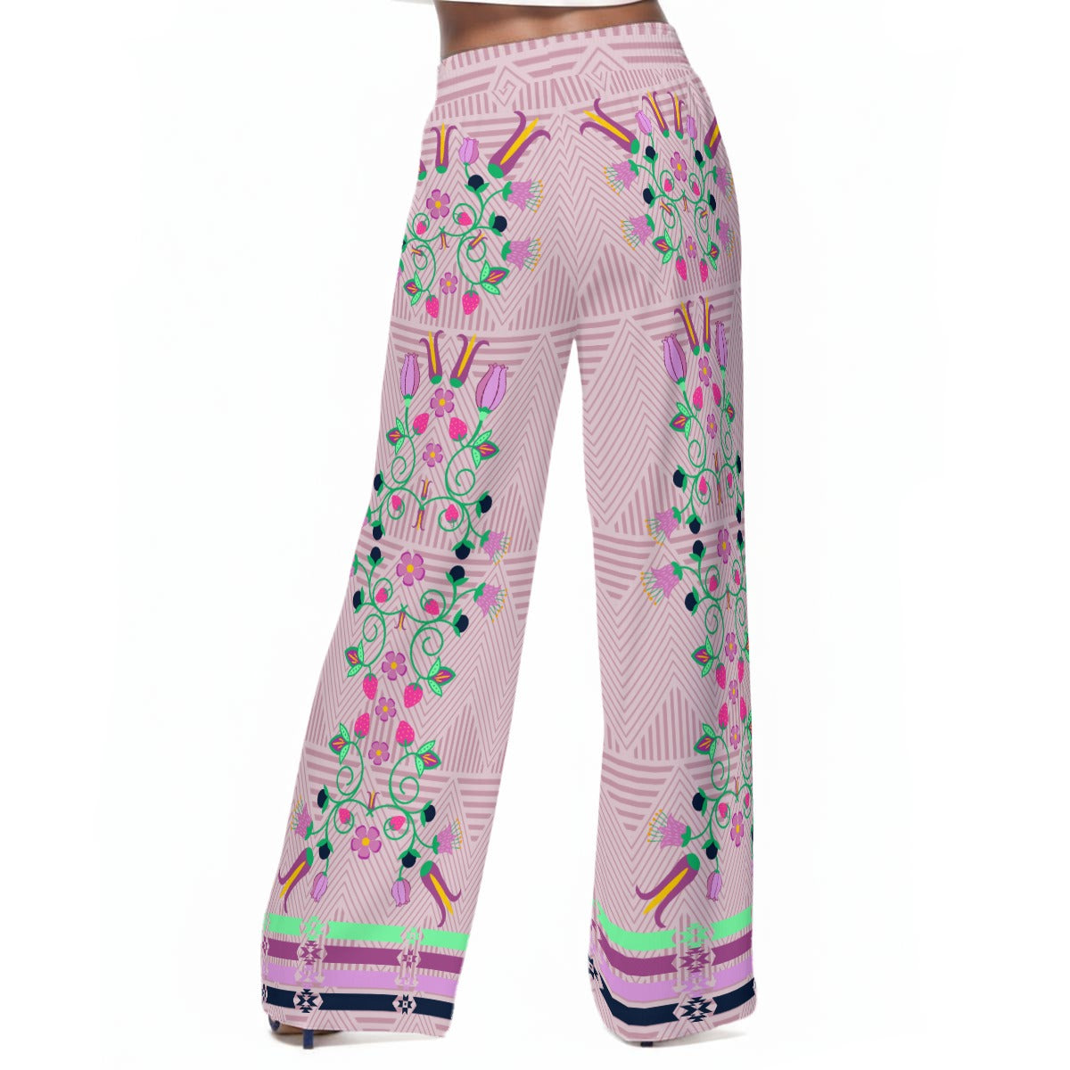 Ribbon Wide-Leg Pants Rayon