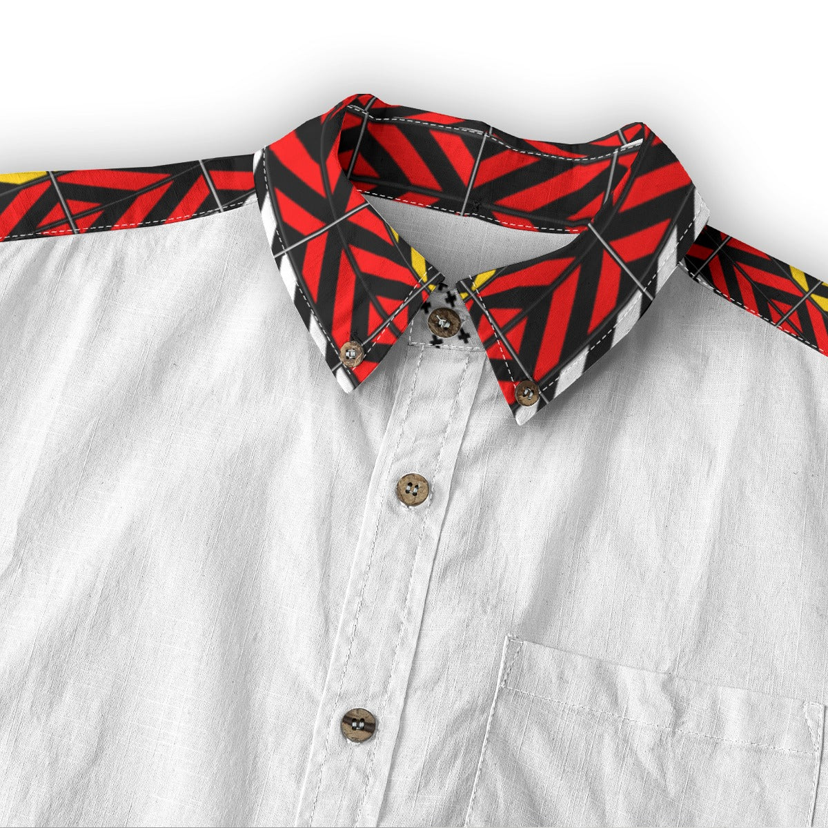 Ribbon Long Sleeve Button down Cotton Shirt