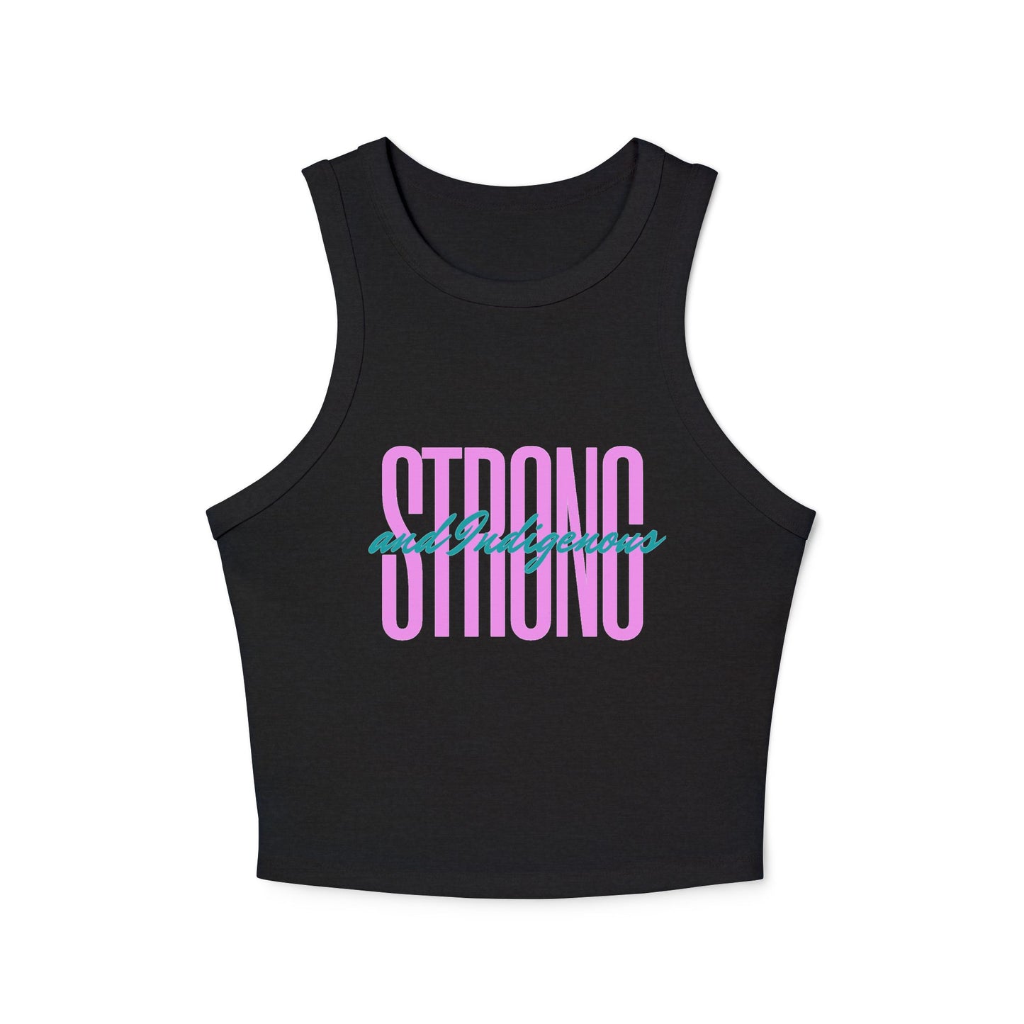 Strong Indigenous Micro Rib Racer Tank Top