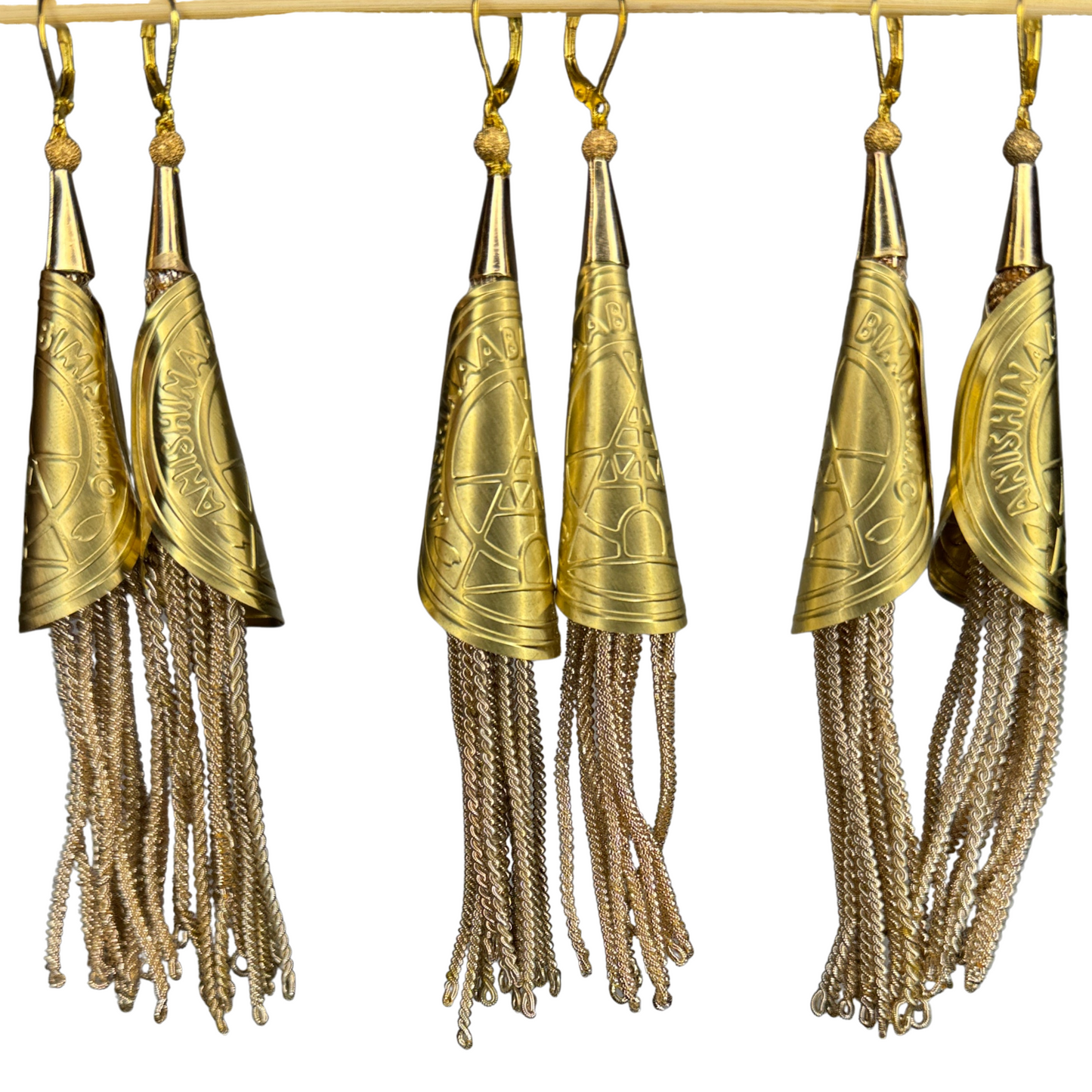 ANISHINAABE BIMISHIMO Gold Jingle Earrings