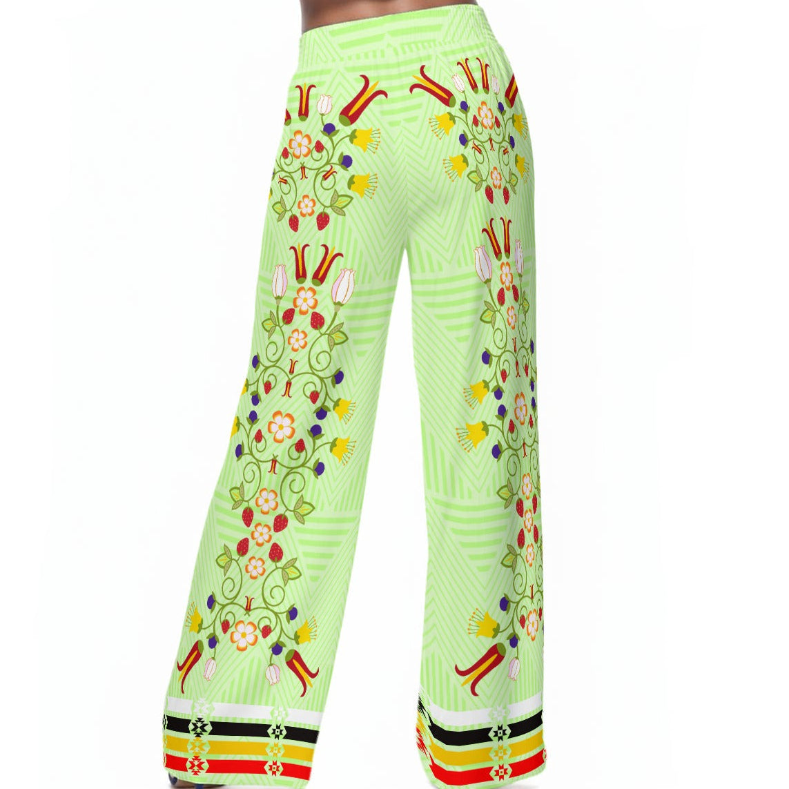 Indigenous Ribbon Wide-Leg Pants Rayon