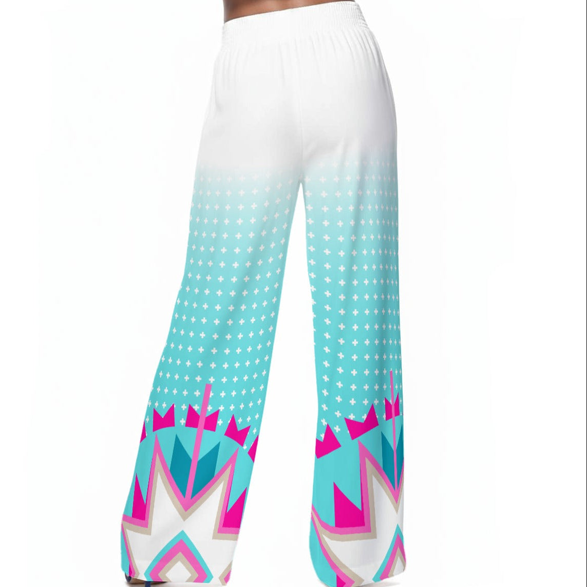 Star Wide-Leg Pants 100% Rayon