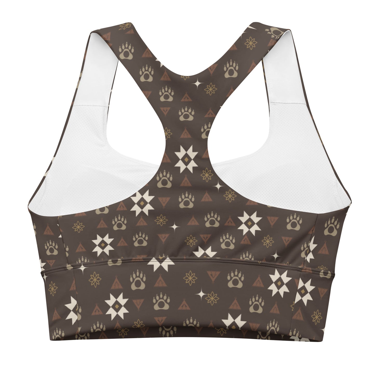 Boujee Native Bear Longline sports bra - Nikikw Designs