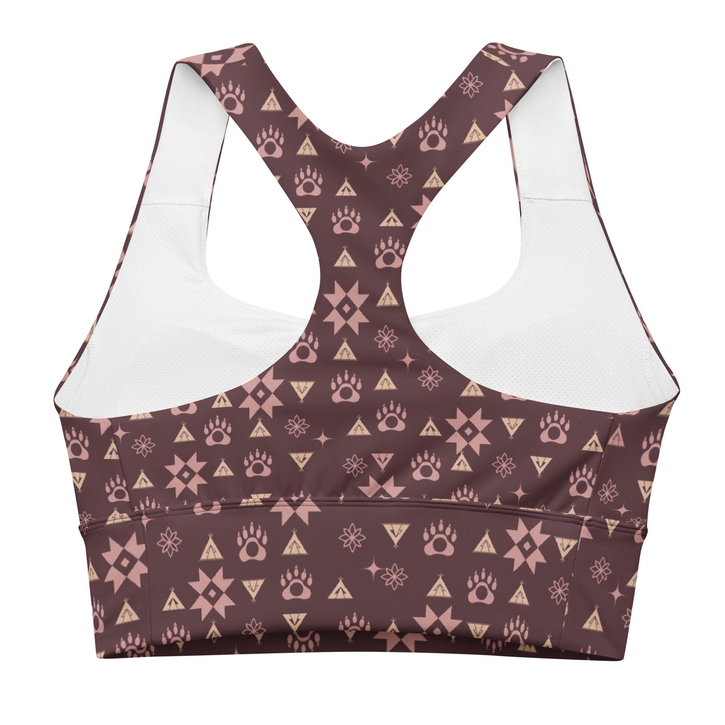 Boujee Native Bear Longline sports bra - Nikikw Designs