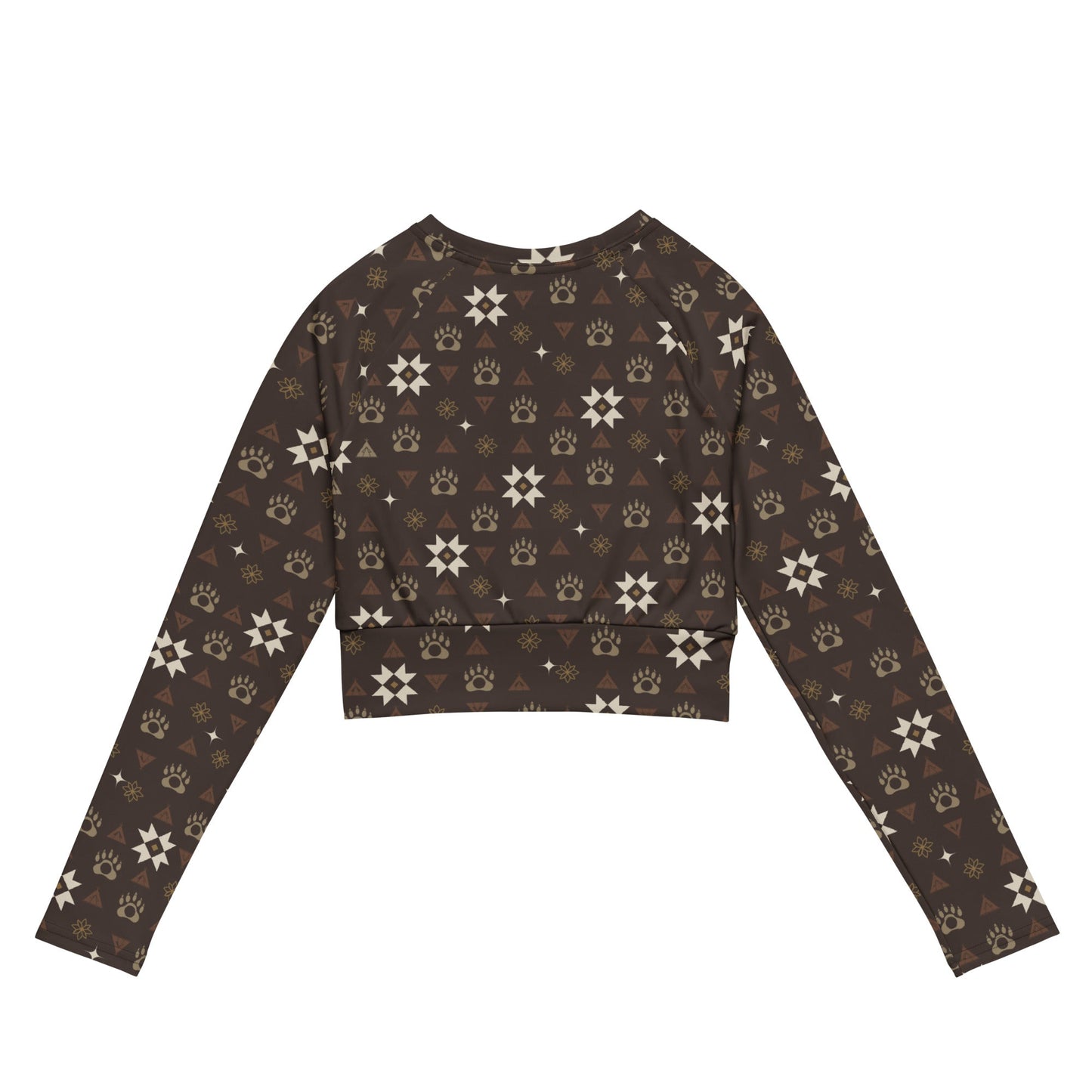 Boujee Native Bear Recycled long-sleeve crop top - Nikikw Designs
