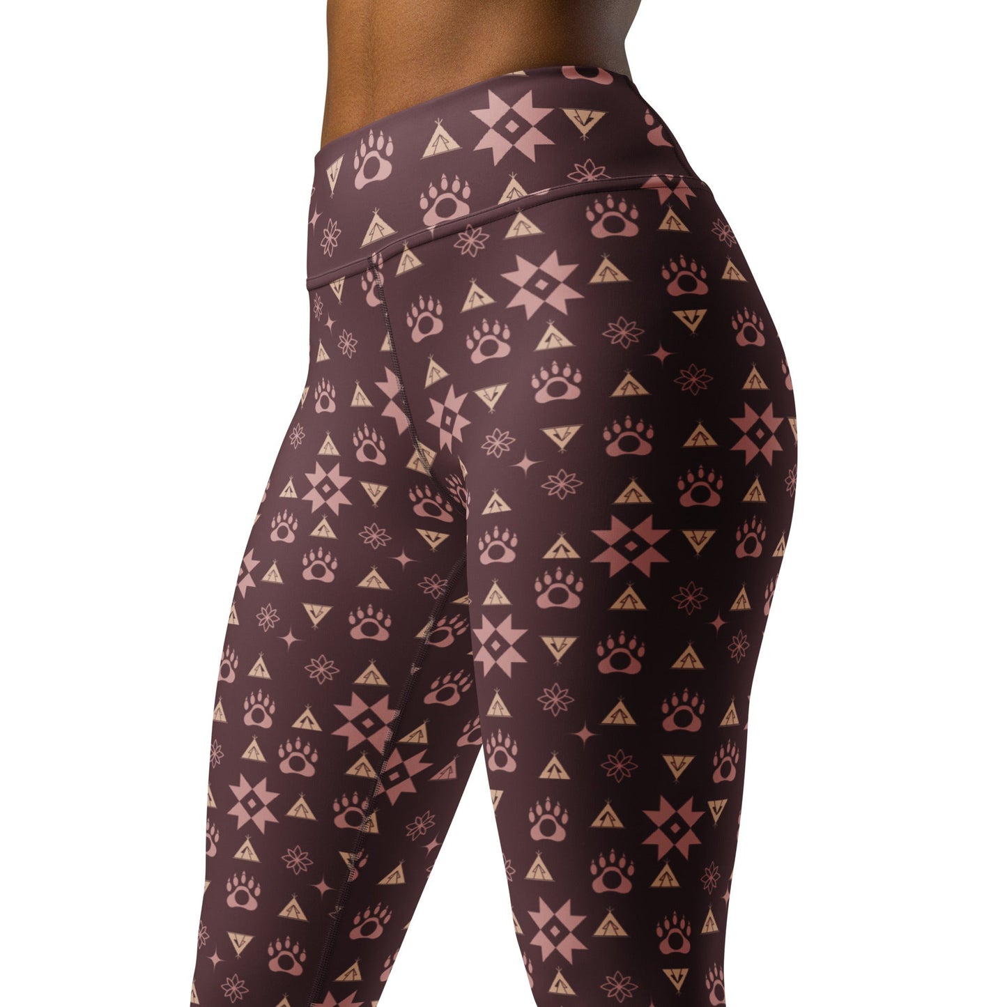 Boujee Native Bear Yoga Leggings - Nikikw Designs