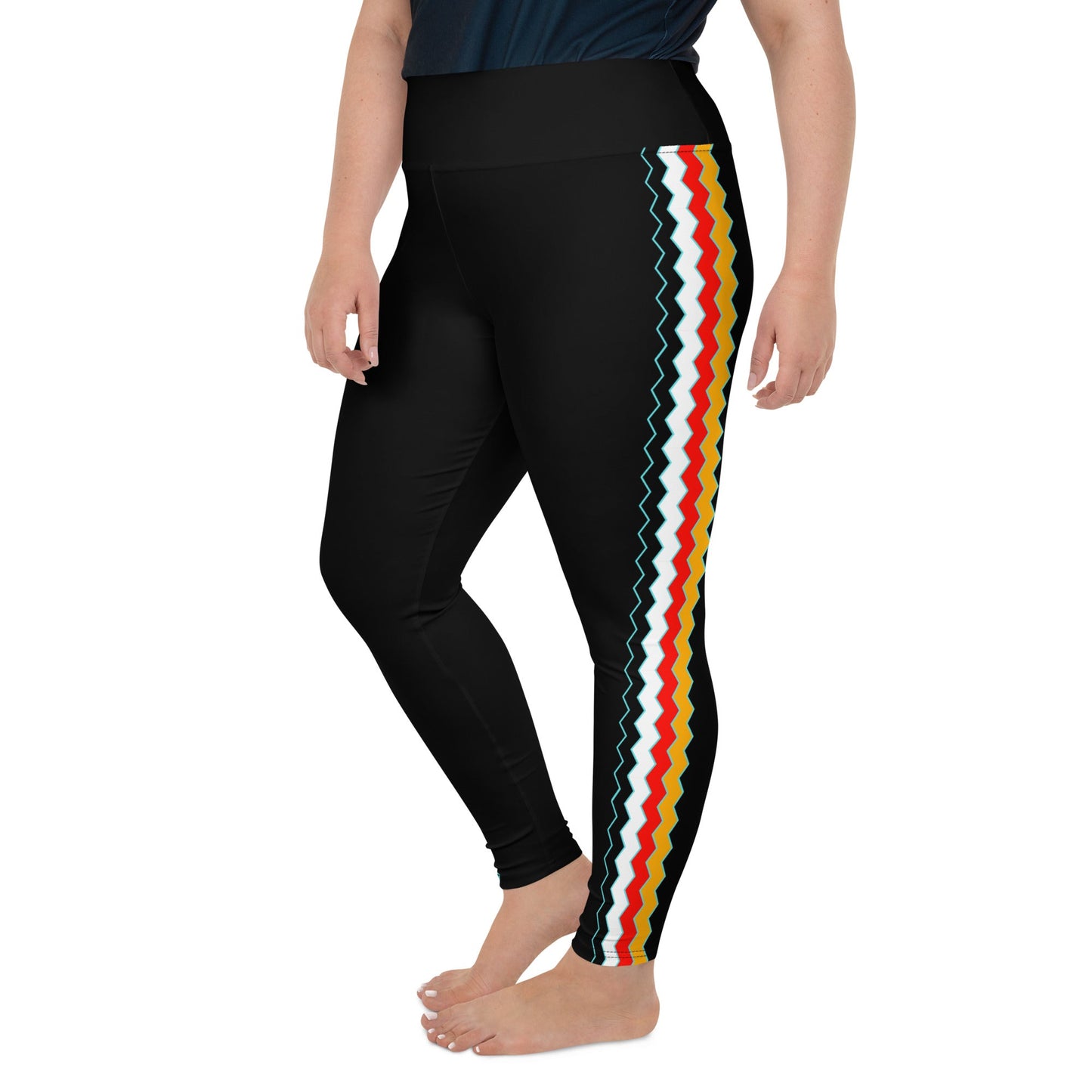 Medicine Wheel Native Pow Wow Print Plus Size Leggings - Nikikw Designs