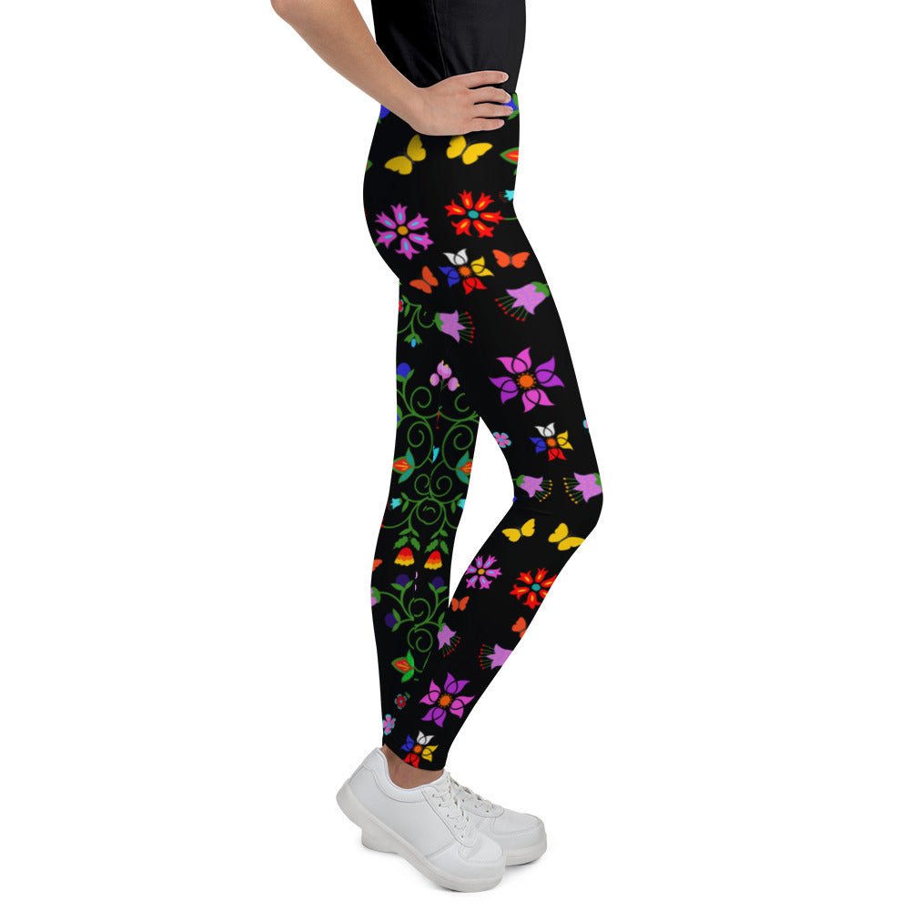 Native Floral Youth Leggings - Nikikw Designs