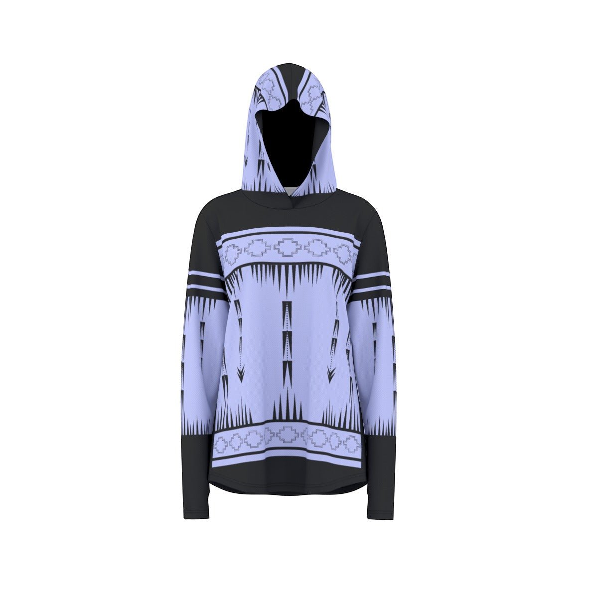 Native Print Women's Athletic Hooded Pullover - Nikikw Designs