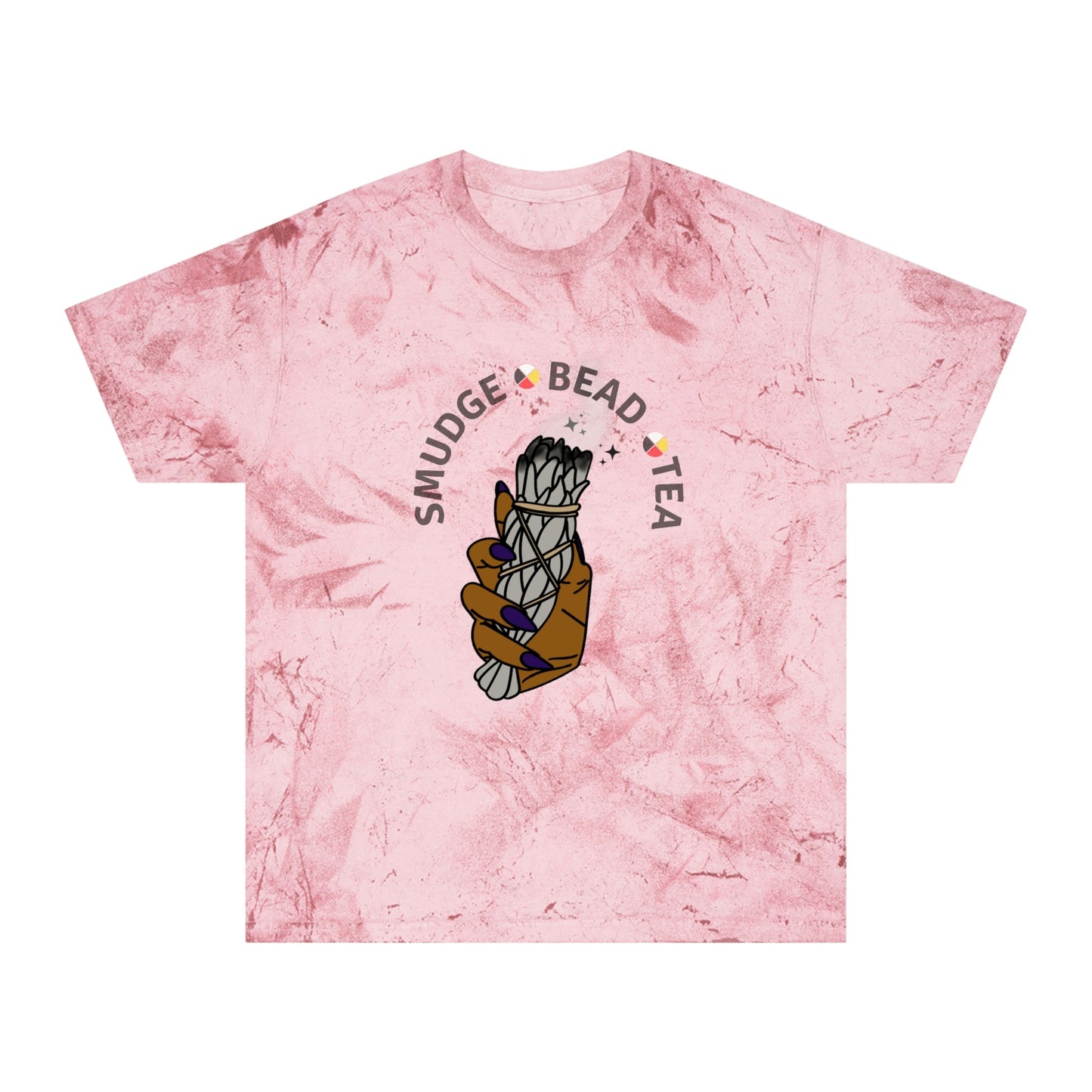 Native Smudge Bead Tea Color Blast T-Shirt - Nikikw Designs