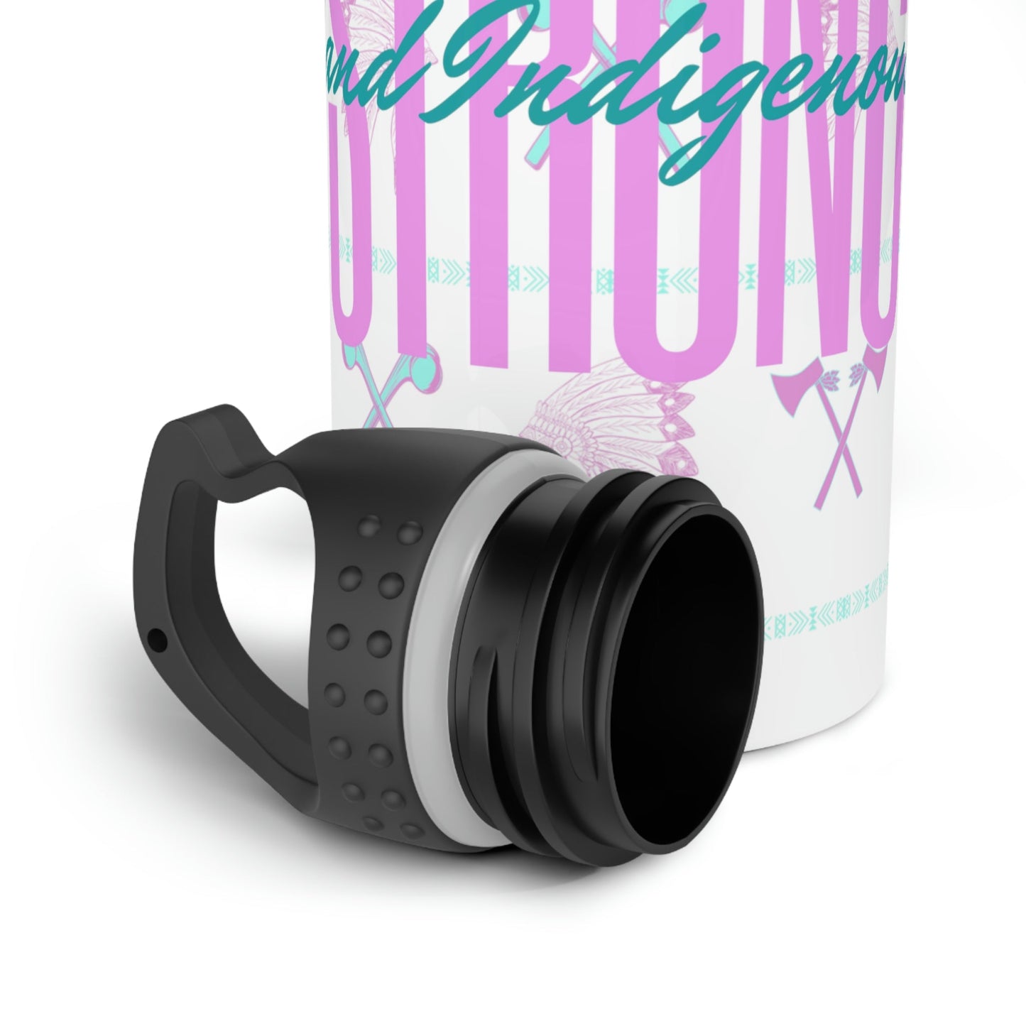 Stainless Steel Water Bottle Strong & Indigenous - Nikikw Designs
