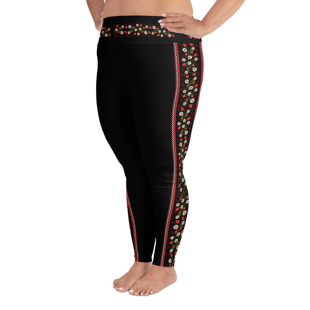 Strawberry Native Print Plus Size Leggings - Nikikw Designs