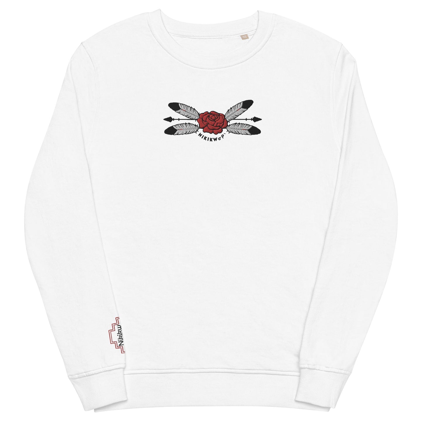 Unisex organic sweatshirt Rose Eagle Feathers - Nikikw Designs