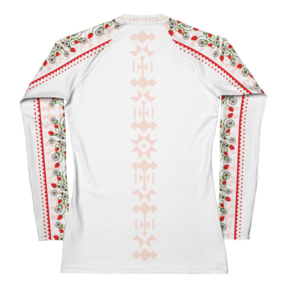 Women's Strawberry Woodland Floral Rash Guard - Nikikw Designs
