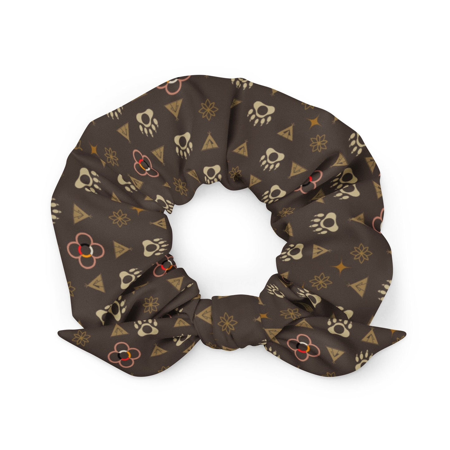 Boujee Print Bear Recycled Scrunchie - Nikikw Designs
