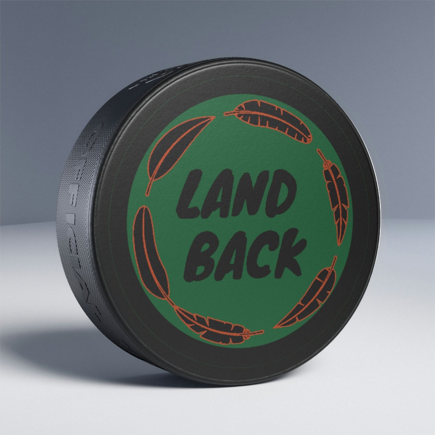 Land Back Hockey Puck - Nikikw Designs