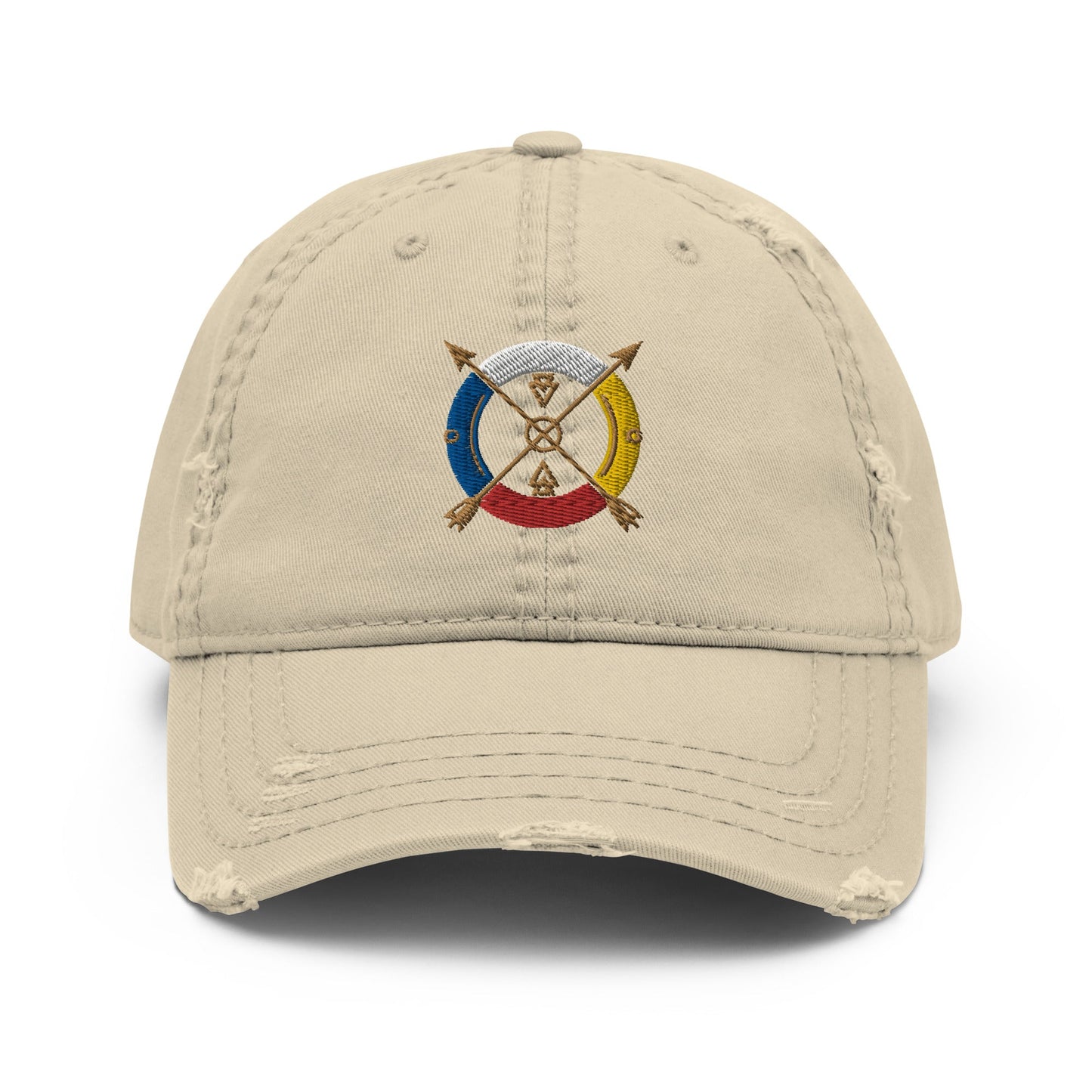 Medicine Wheel Native Distressed Dad Hat - Nikikw Designs