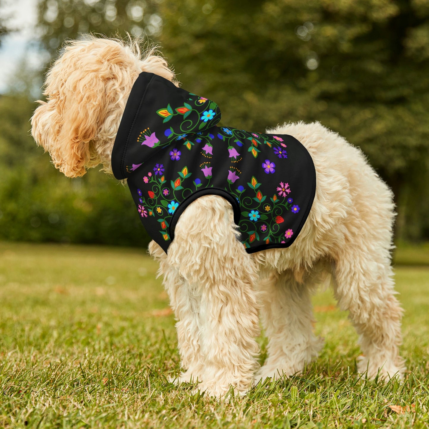 Native Floral Dog Hoodie - Nikikw Designs