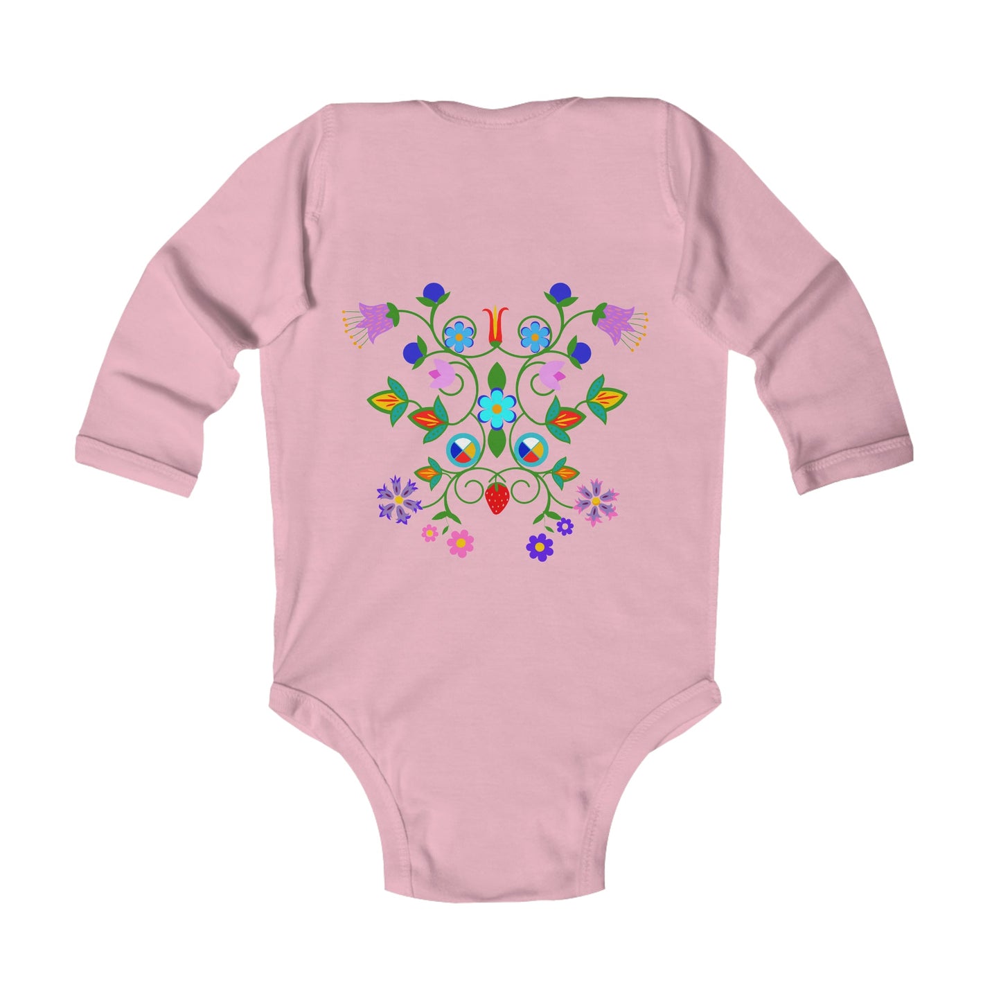 Native Floral Infant Long Sleeve Bodysuit - Nikikw Designs
