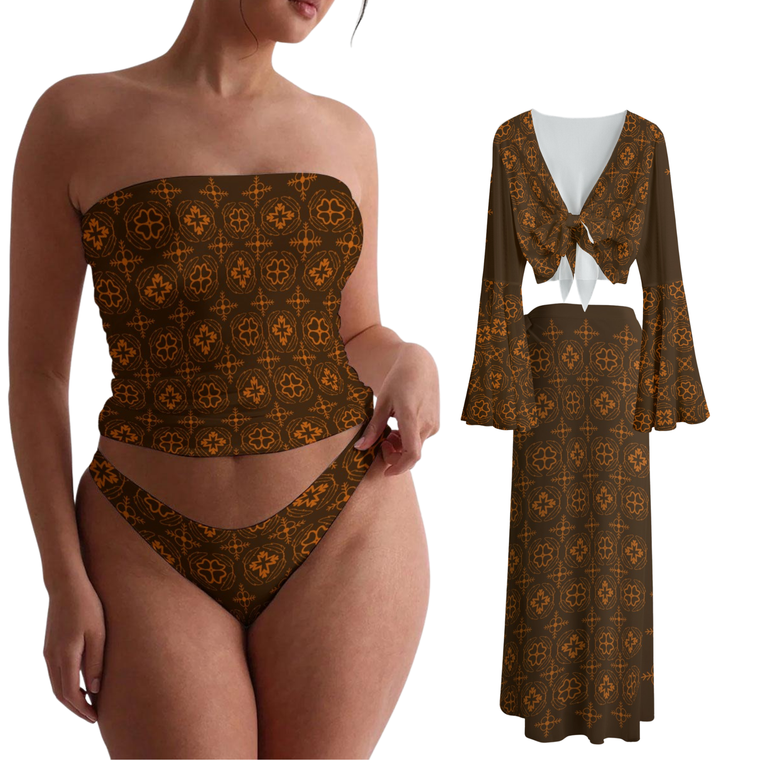 Indigenous Cover Up beach wear Native swim