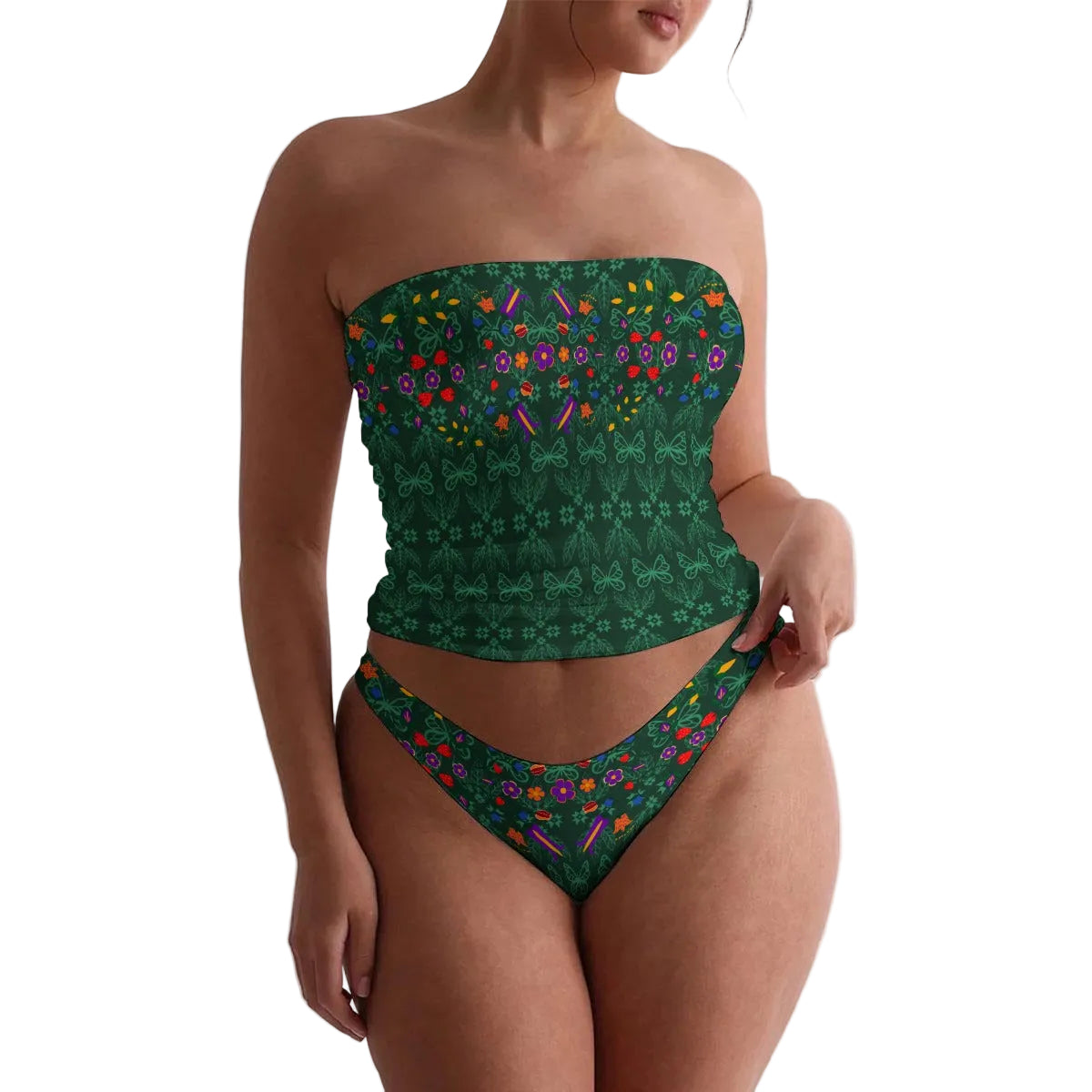 Butterfly Floral Sheer Lounge Thong Set