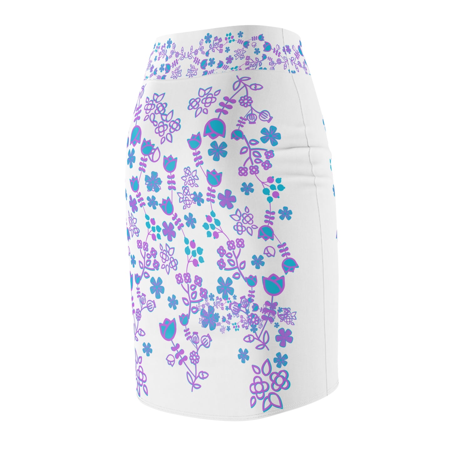 Native Floral Women's Pink Pencil Skirt