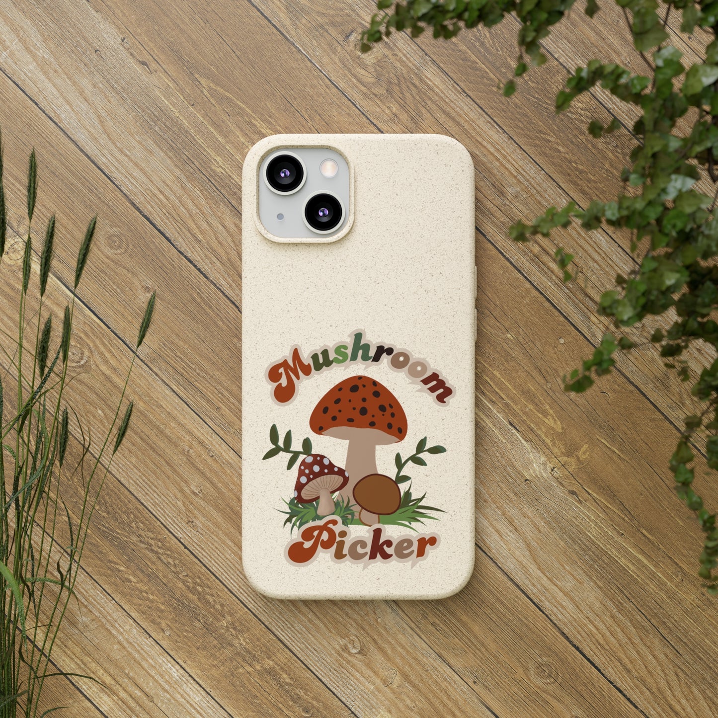 Biodegradable Bamboo Phone Cases Mushroom Picker