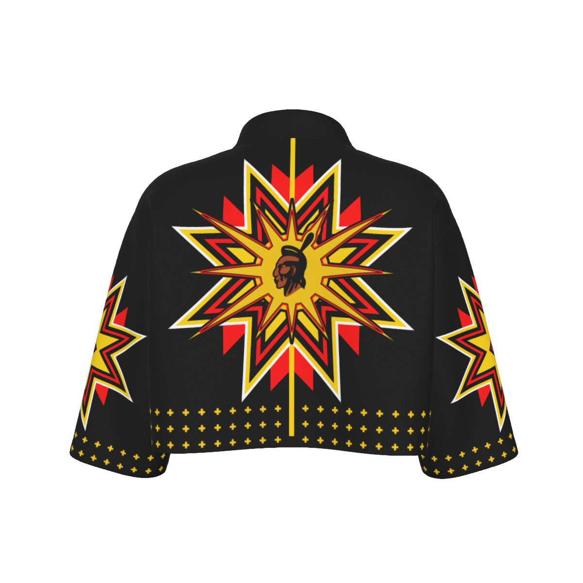 Native Warrior flag Fire Star Cropped Jacket