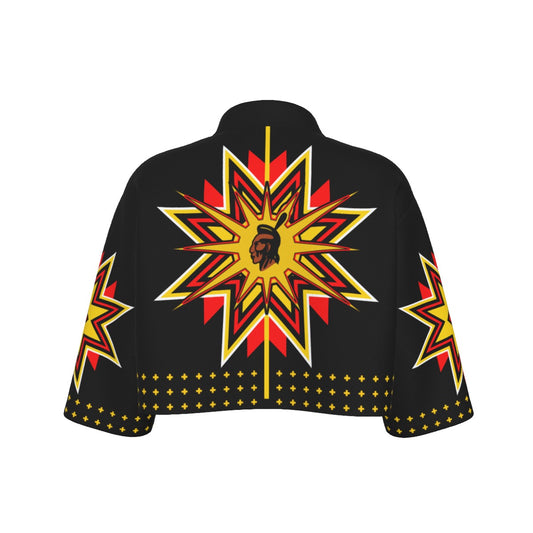 Native Warrior flag Fire Star Cropped Jacket