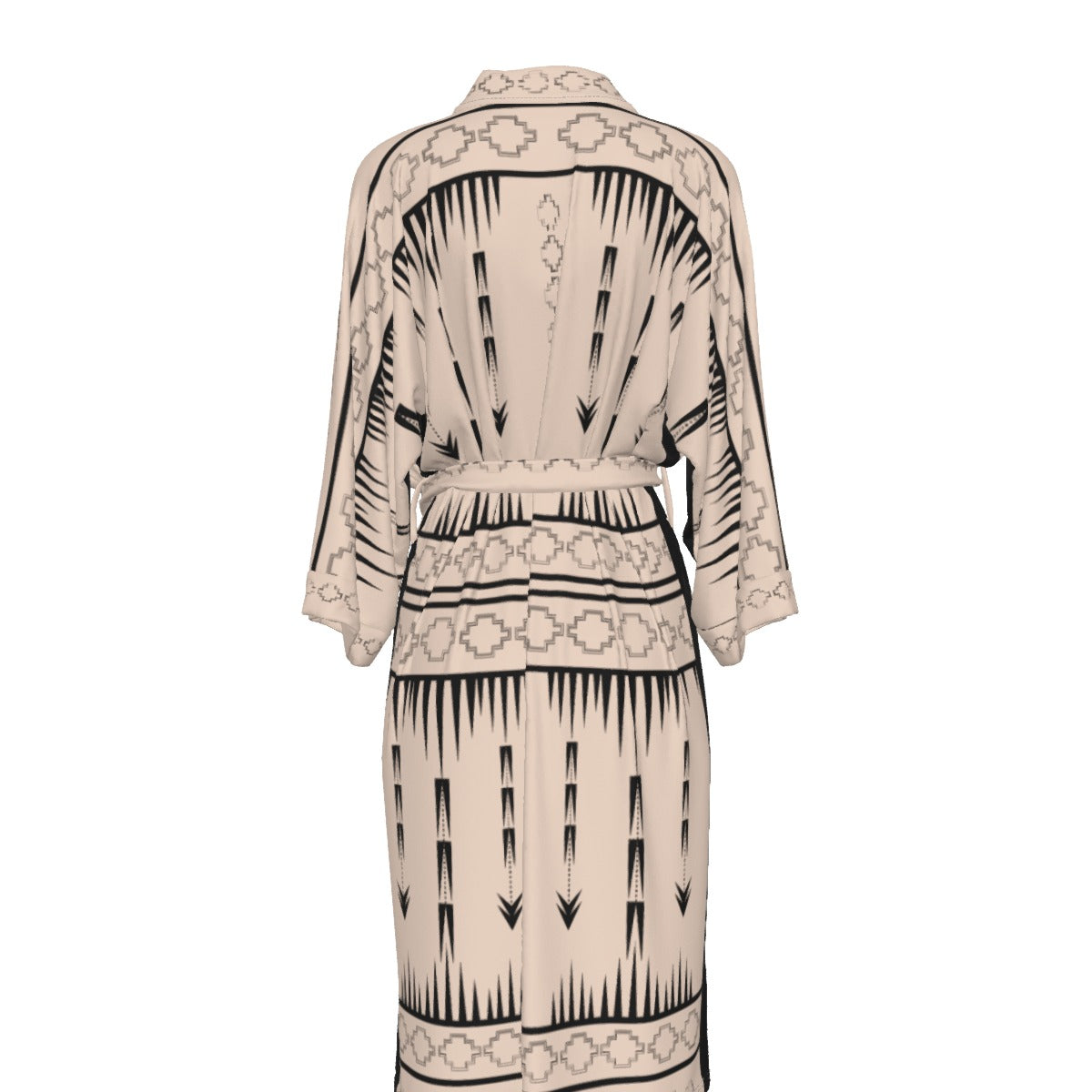 Native Print Satin Kimono Robe