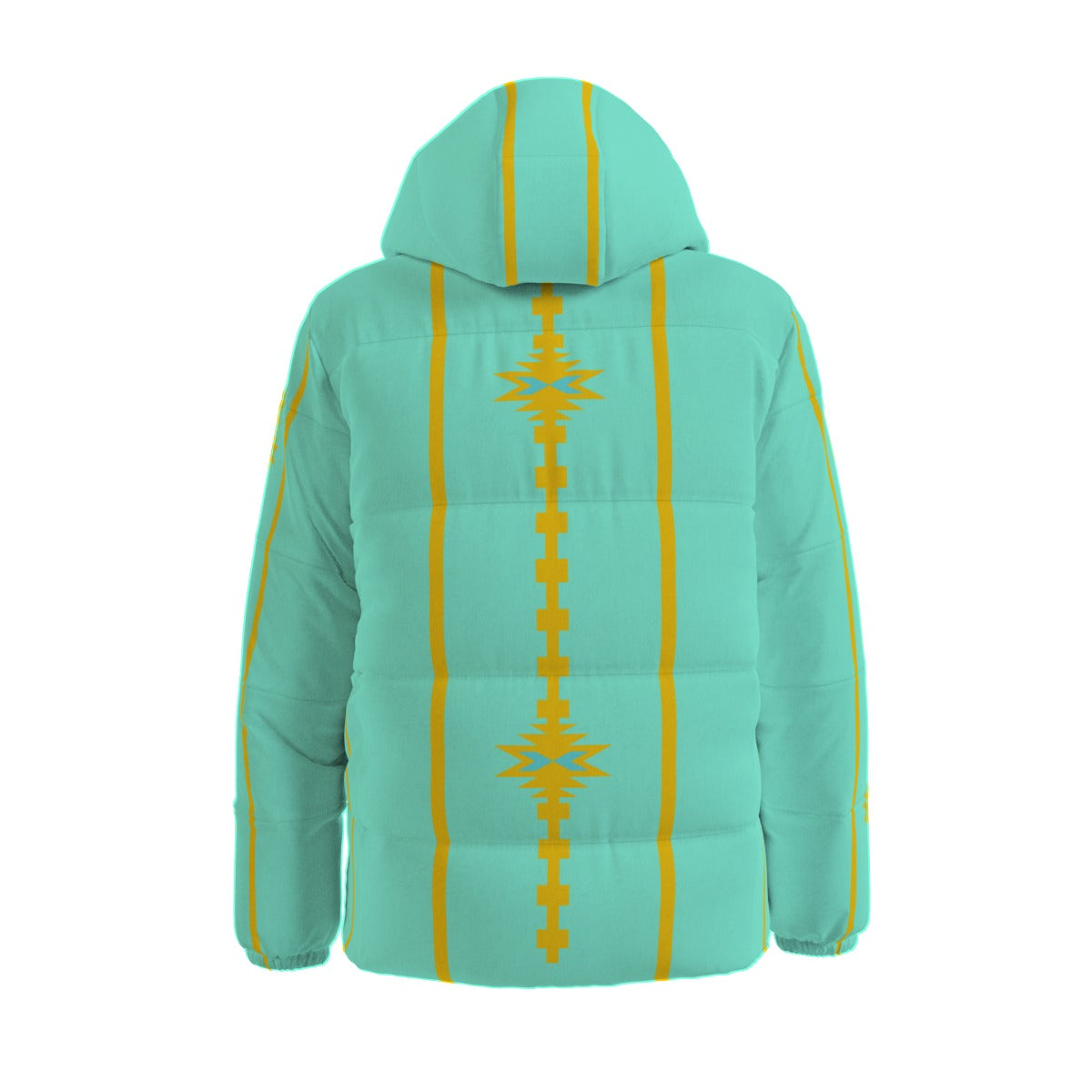 Turquoise & Yellow Duck Down Jacket