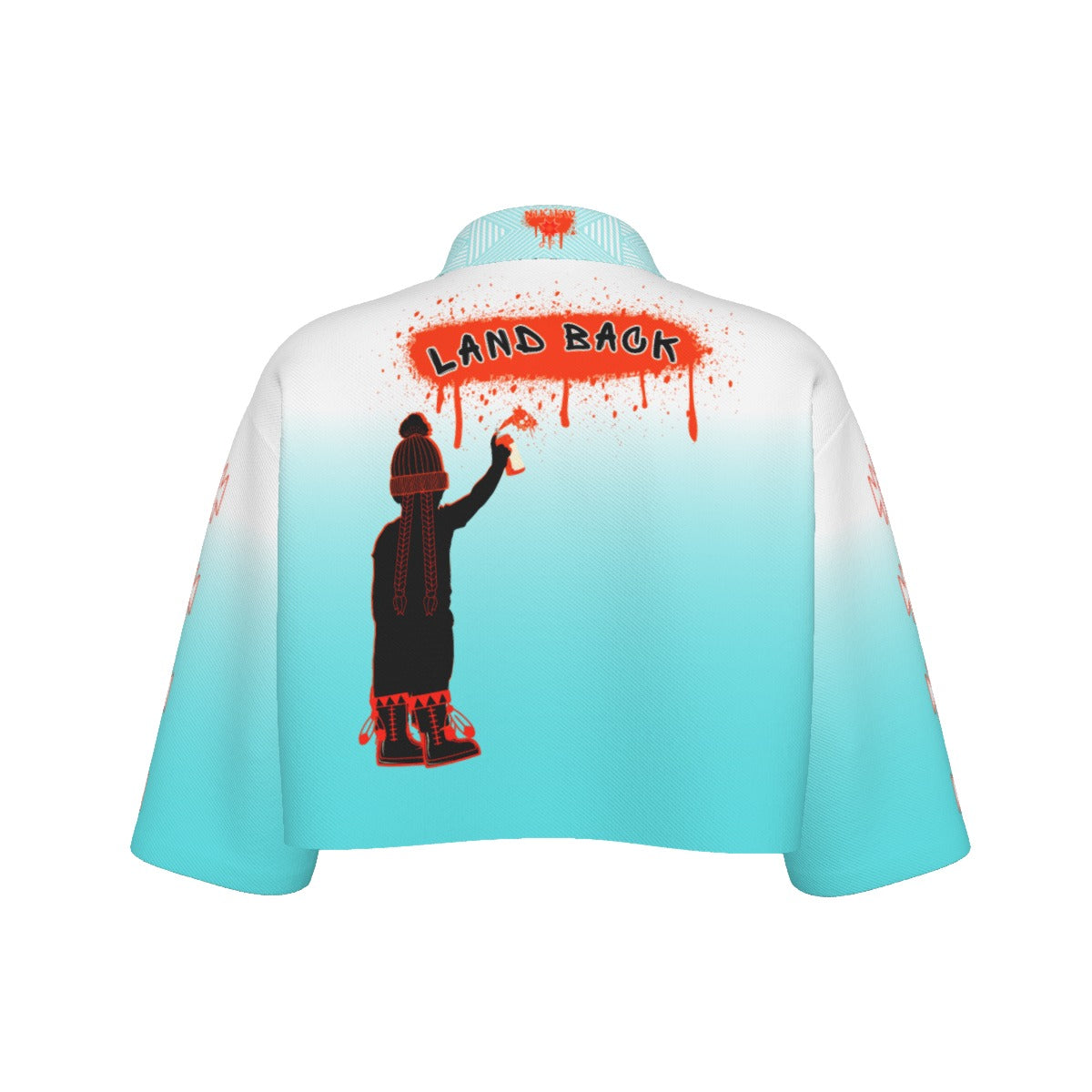 Graffiti Land Back Cropped Jacket