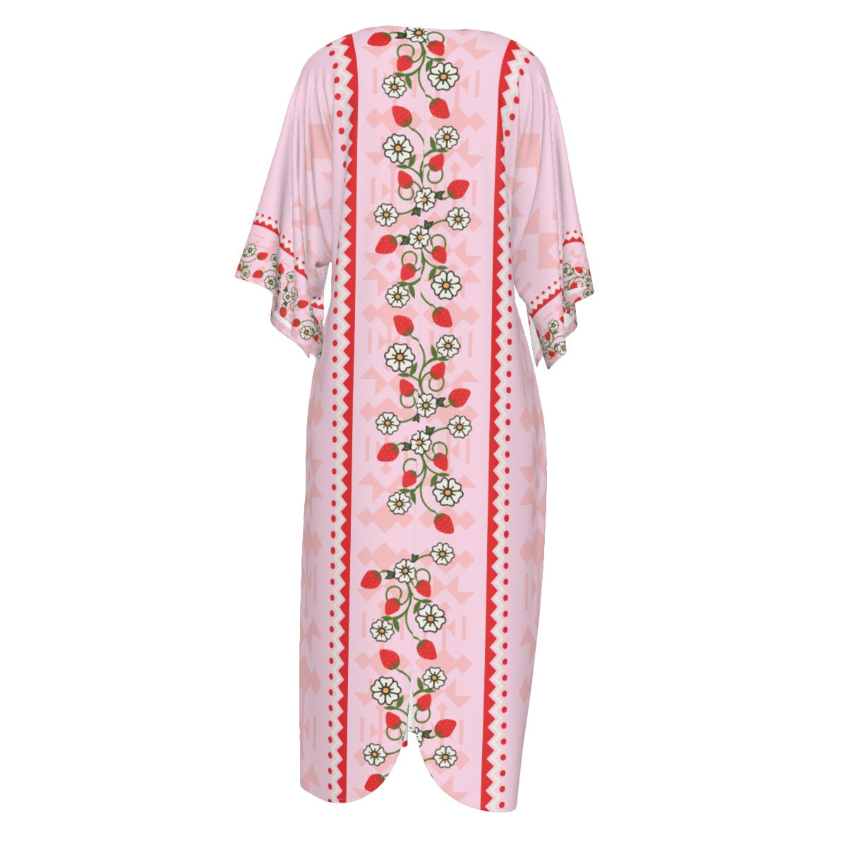 Strawberry Heart Berry Flowy Long Dress