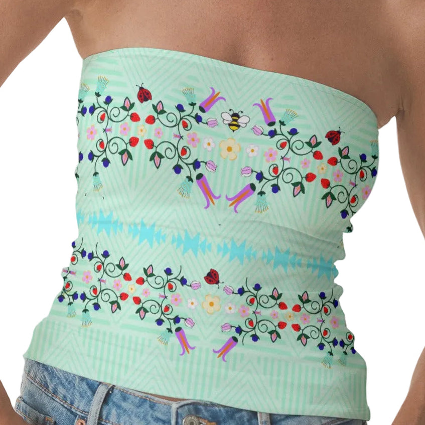 ᓇᓈᑐᐦᑳᐧᐸᑲᐧᓃᐤ it has many-coloured flowers Tube Top
