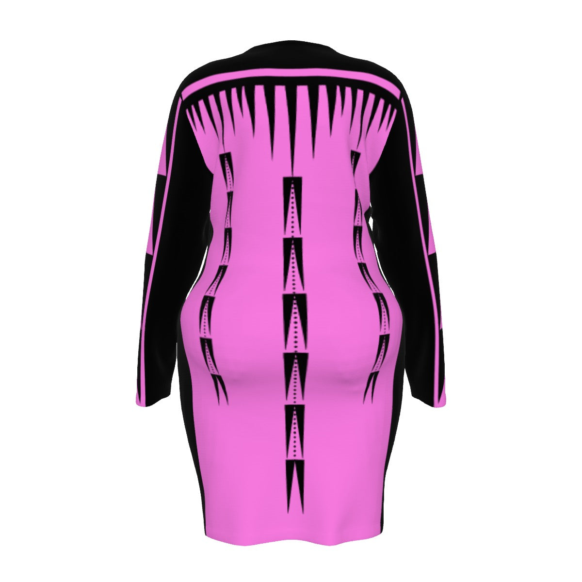 Native Print Mesh Dress Plus