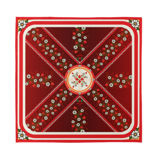 Strawberry Heart Berry Kokum Silky Scarf