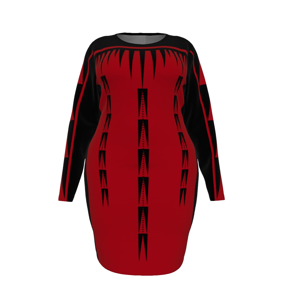 Native Print Mesh Dress Plus