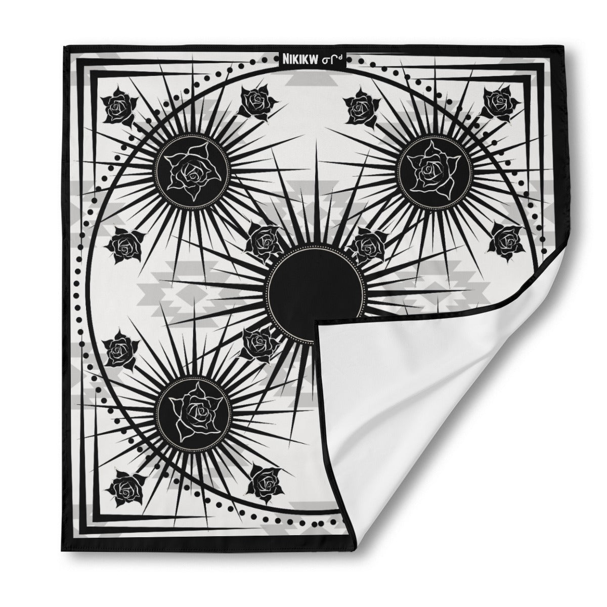 Rose Print Silky Scarf