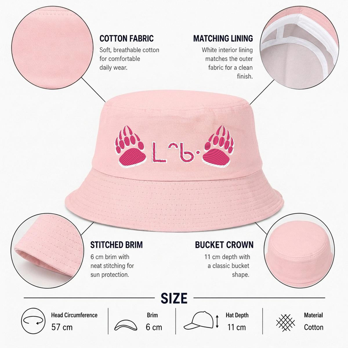 Bear maskwa ᒪᐢᑲᐧ  Embroidered Bucket Hat