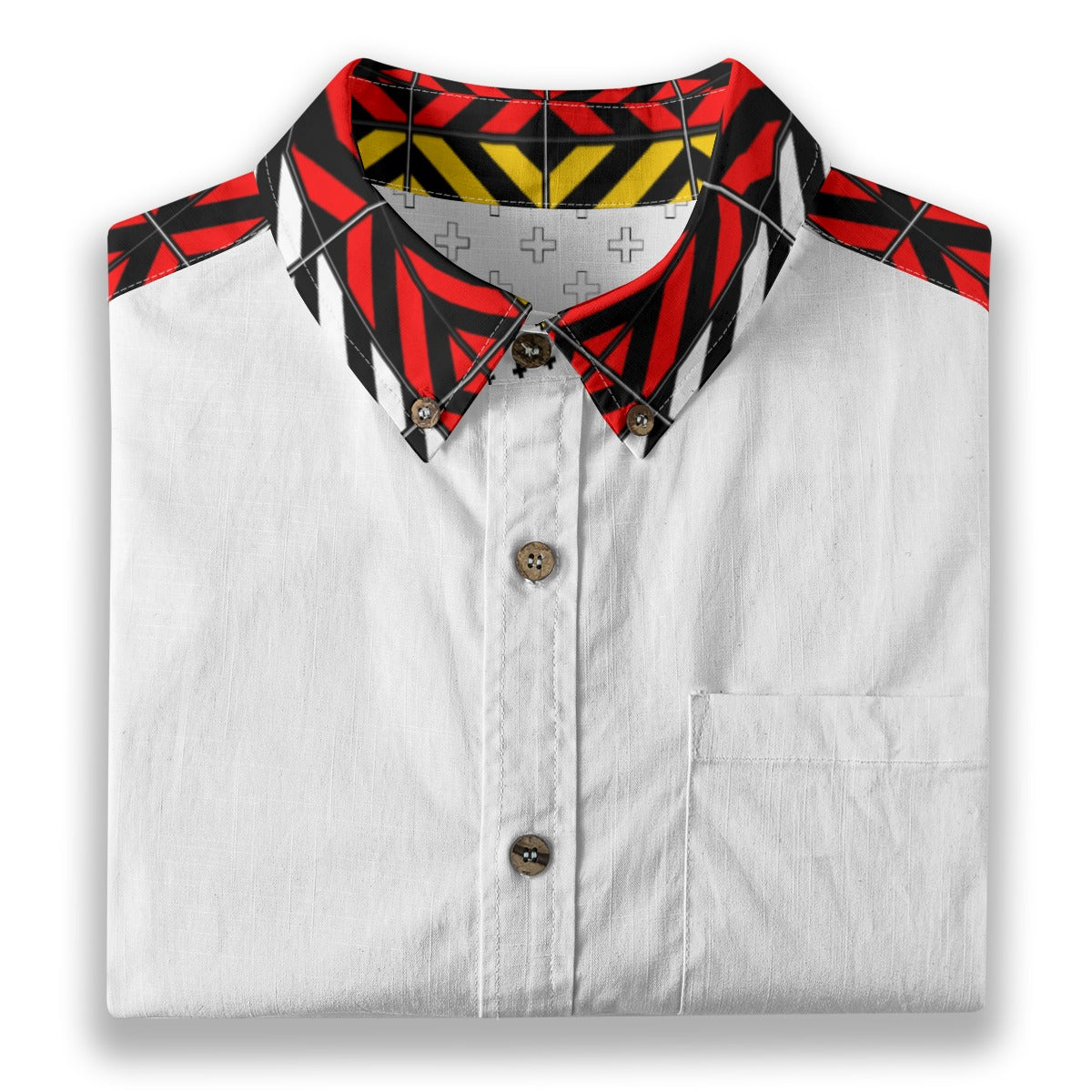 Ribbon Button down Cotton Shirt