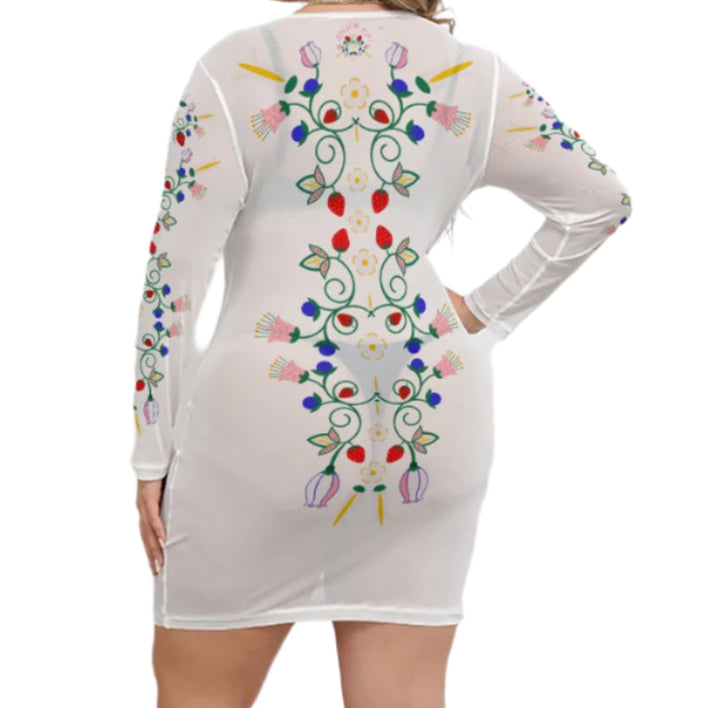 Floral Mesh Dress Plus Indigenous Fashion Native woodland floral