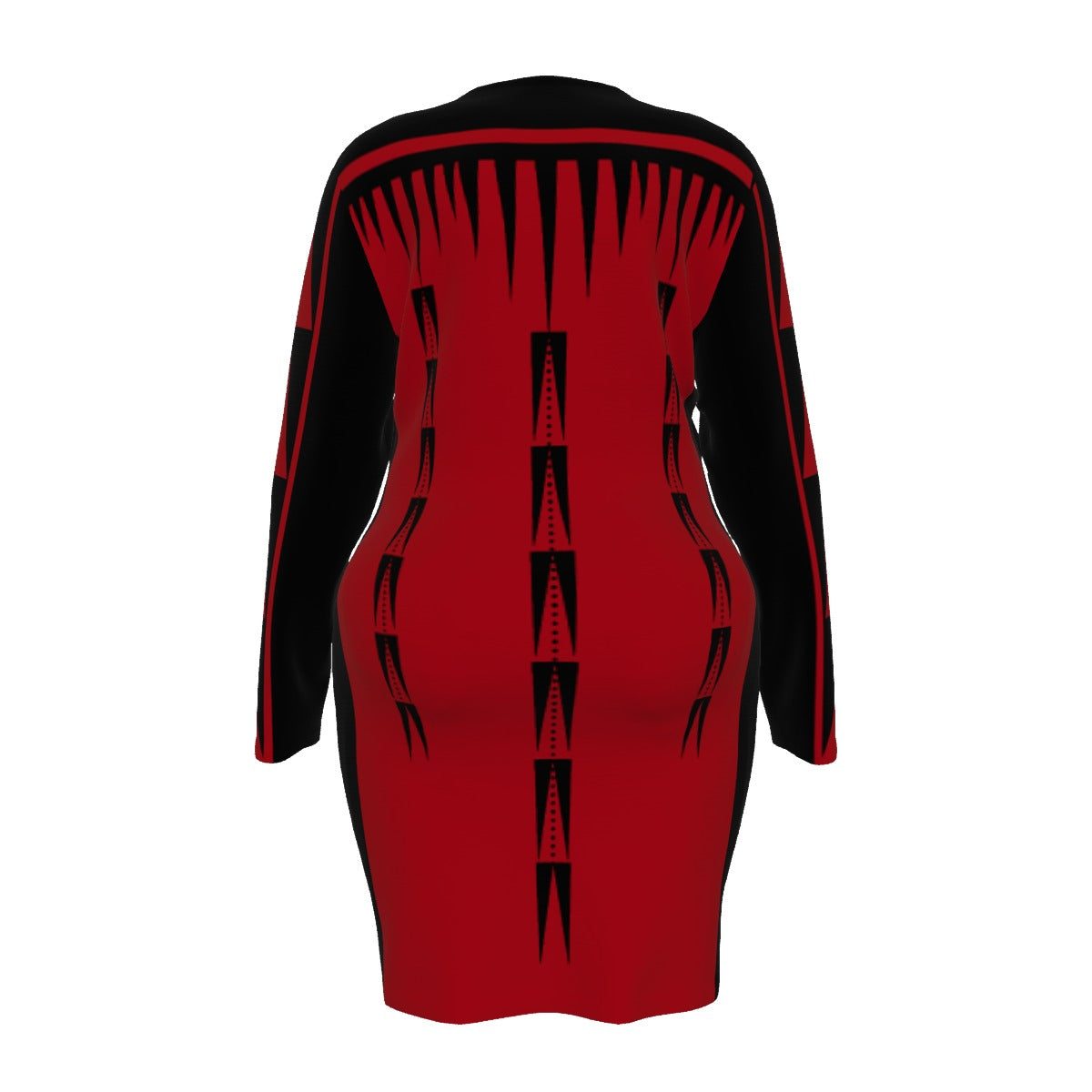 Native Print Mesh Dress Plus