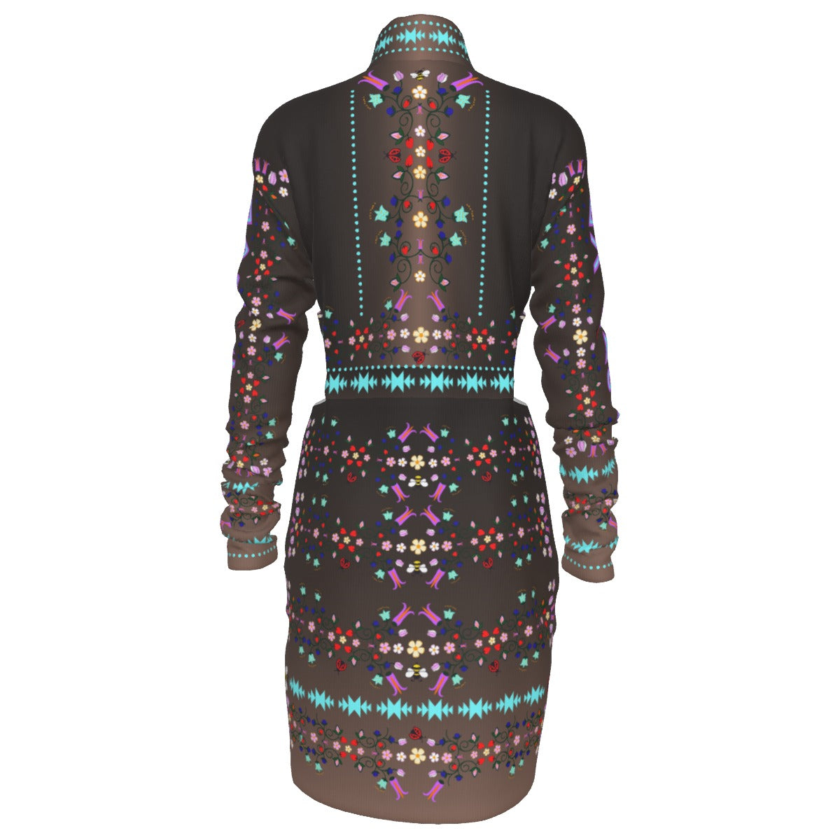 ᓇᓈᑐᐦᑳᐧᐸᑲᐧᓃᐤ it has many-coloured flowers Cut out Dress